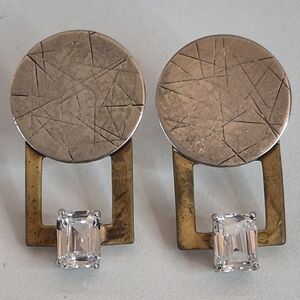 Gold and Silver Geometric Earrings